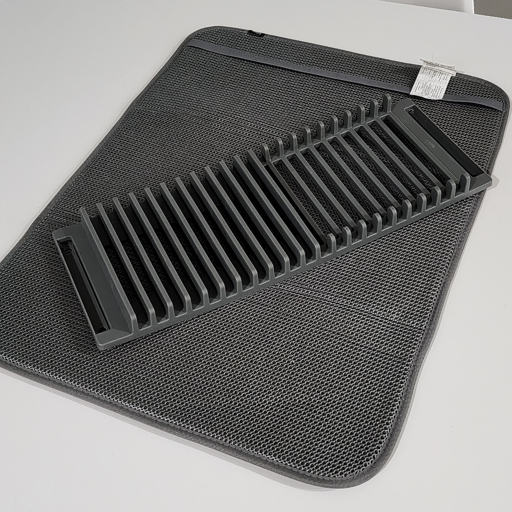 Umbra UDRY Dish Drying Rack Microfiber Mat‎ Space Saving Compact RV Trailer Home